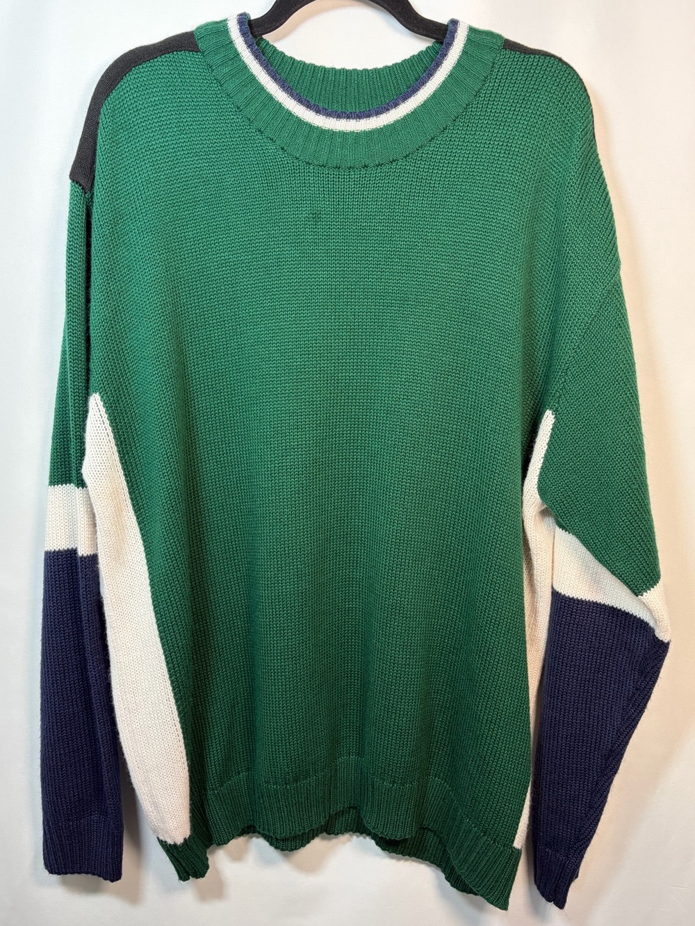 Columbia Sportswear Evergreen & Navy Colorblock Baggy Crewneck Sweater